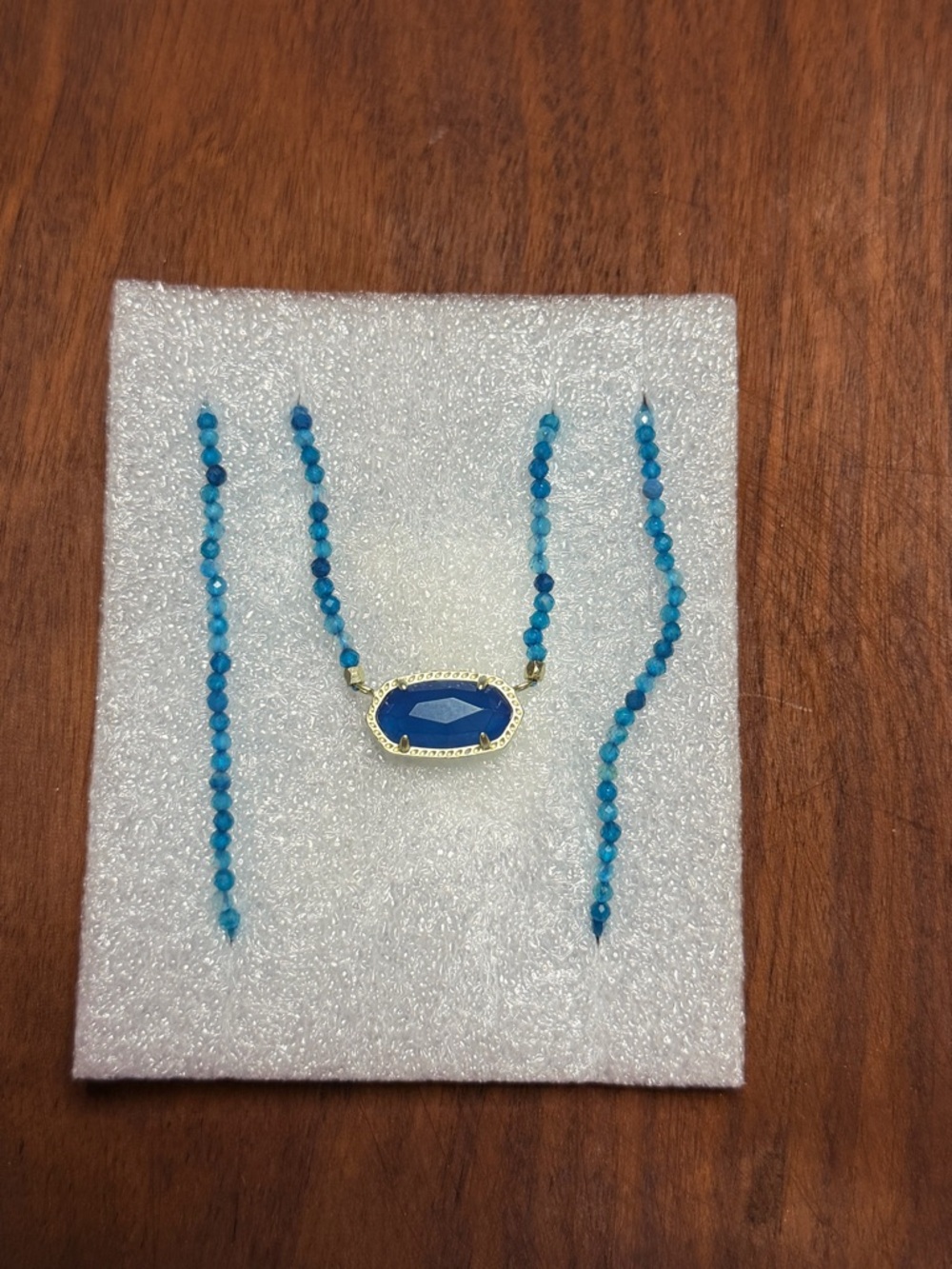 Kendra Scott Blue and Gold Pendant Necklace